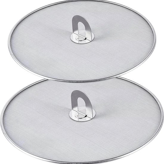 Set di 2 spatole in acciaio inossidabile con manico da cucina pieghevole Cucina padella con rivestimento in olio (25 cm + 32 cm)