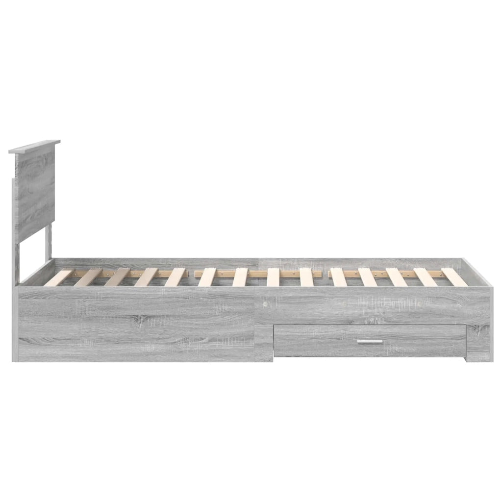 Struttura del letto Grigio Sonoma 90 x 190 cm Legno multistrato