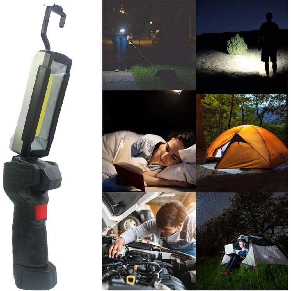 Trade Shop - Luce Lavoro Led Ricaricabile Usb Torcia Attacco Magnetico 5 Modalità Antiscivolo -
