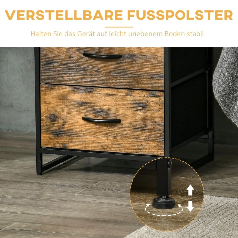 CASSETTIERA da soggiorno 45x40x70,5 cm marrone stile industriale