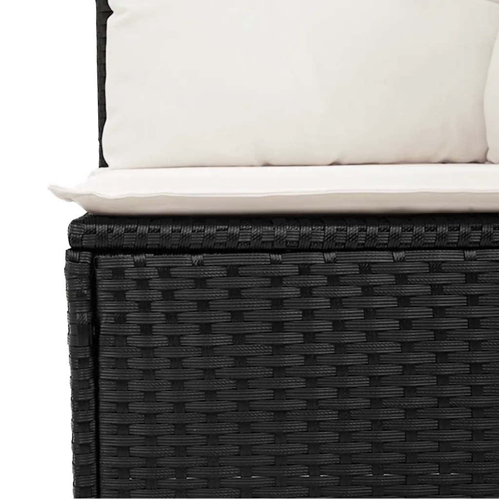 Set Divani da Giardino con Cuscini 7pz Nero Polyrattan 3256098