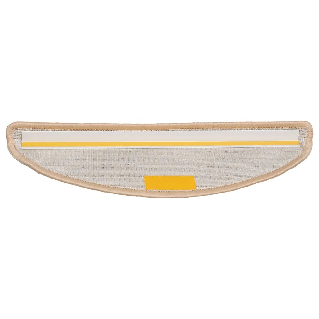 Tappetini per scale 15 pz | Gradini per Scale 56x17x3 cm Crema Semicircolari