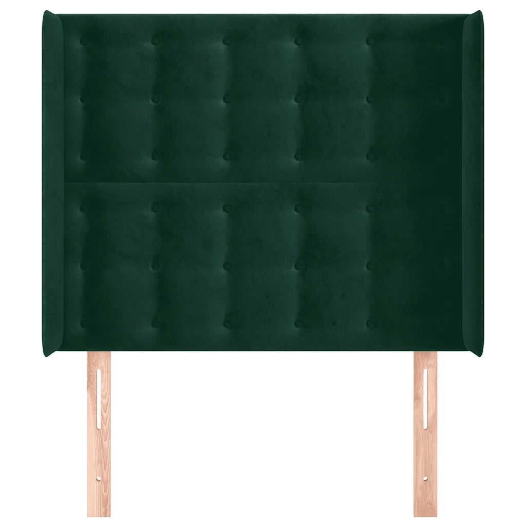 Testiera ad Orecchio Verde Scuro 93x16x118/128 cm in Velluto 3120053