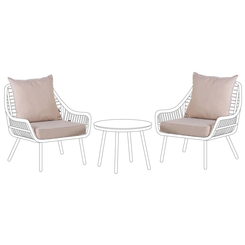 Set di copricuscini per esterni per seduta e schienale Beige UV resistente stile minimalista