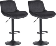 Set di 2 sgabelli da bar Solon velluto nero 2