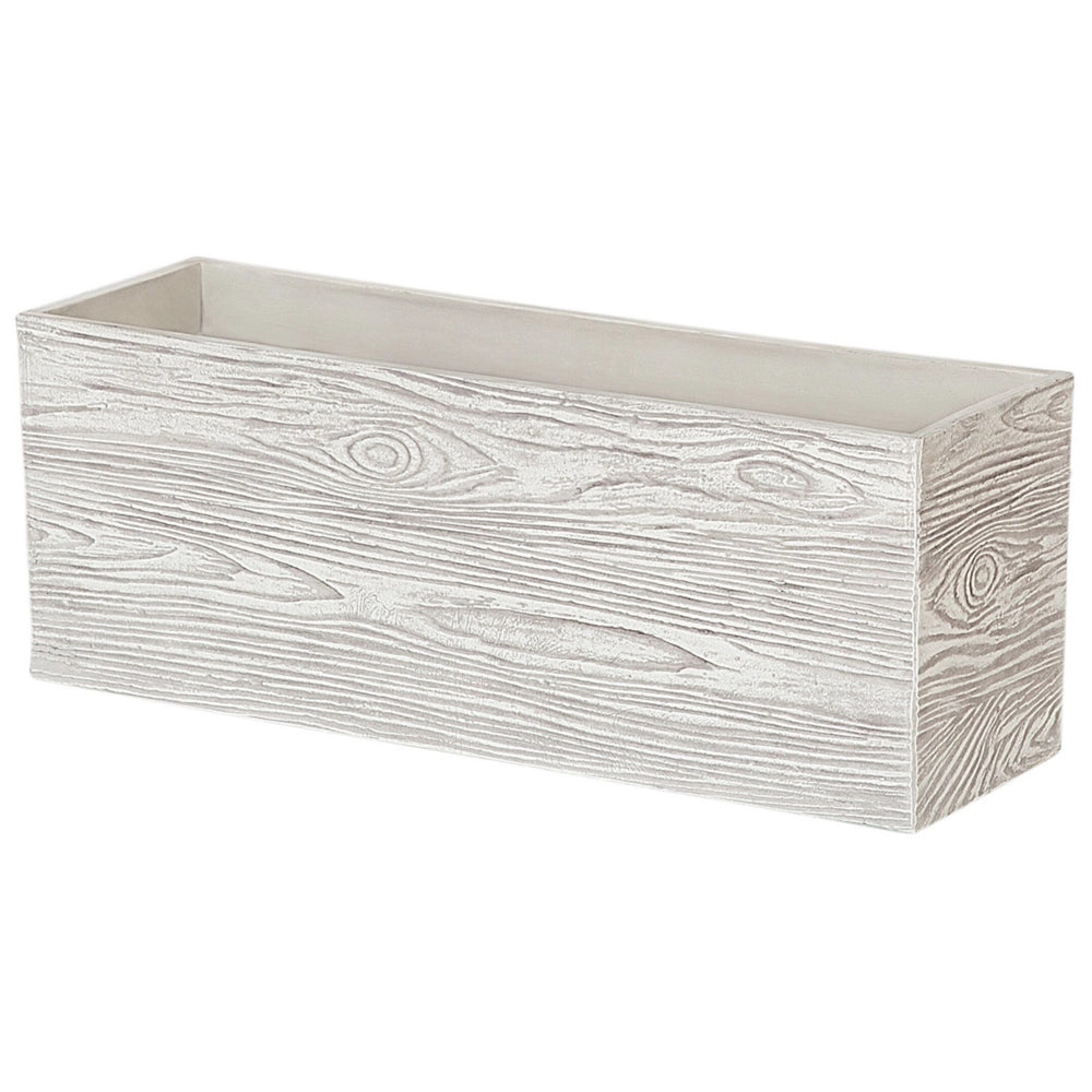 Vaso per piante in fibra di argilla bianca 15 x 42 x 13 cm per esterni interni per tutte le stagioni