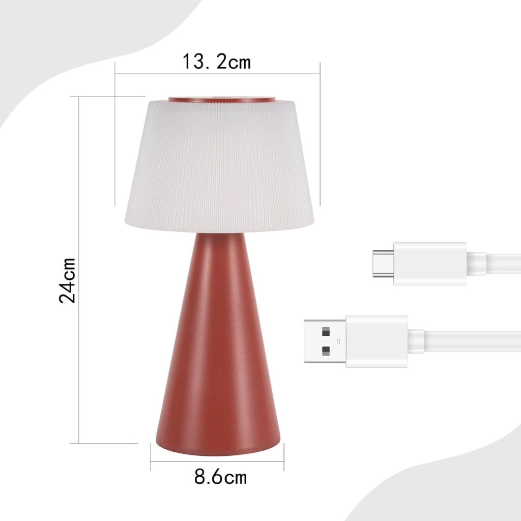 ZMH Lampada da tavolo LED wireless batteria 3600mAh dimmerabile moderna per soggiorno