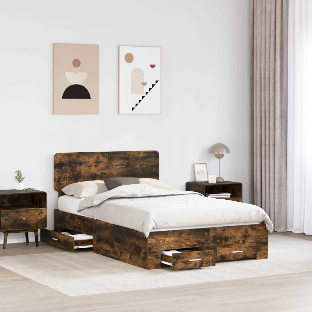 Struttura del letto Rovere fumé 120 x 200 cm Legno multistrato 3412395