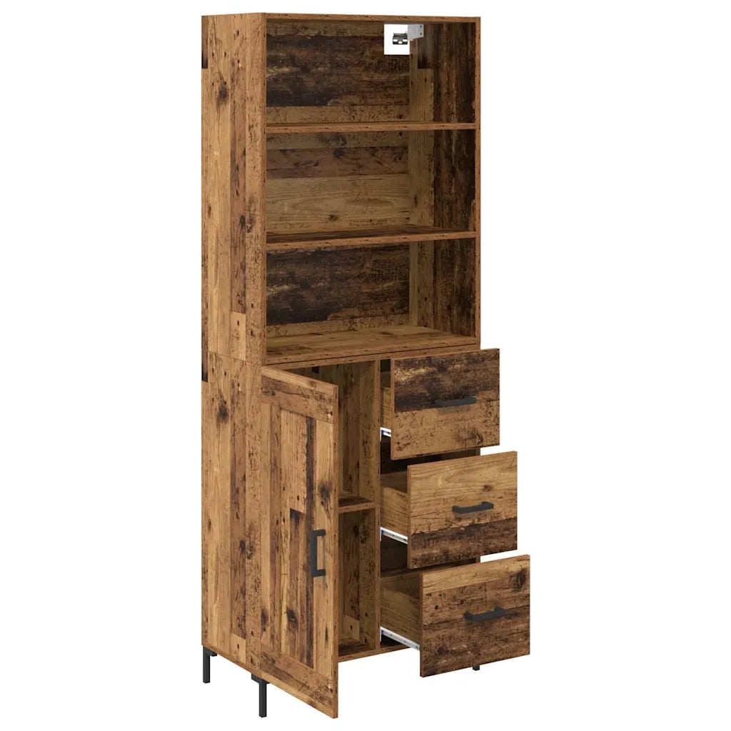 Credenza | Madia | Buffet da pranzo | Armadio da pranzo Legno vecchio 69,5 x 34 x 180 cm Legno multistrato