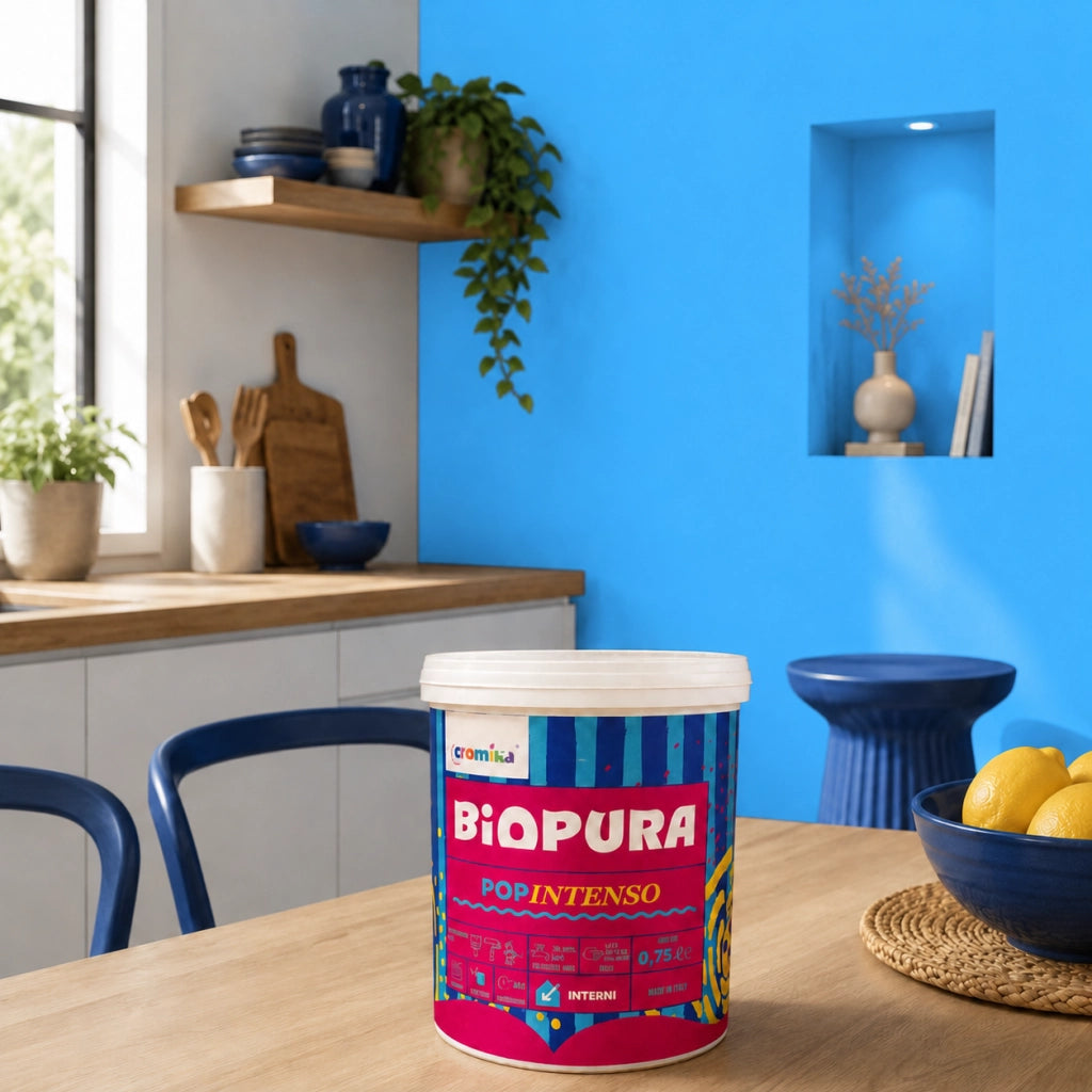 Popintenso palestra e decori interni pittura murale lavabile e coprente cromika *** formato 0,750 lt, colore- blu spl...