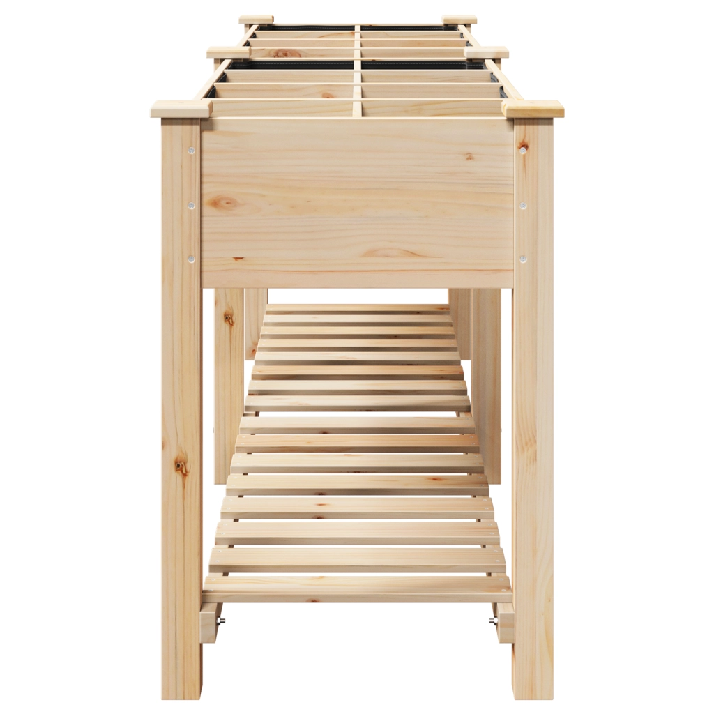 Fioriera da Giardino con Griglie 203x53x76 cm Legno Massello di Abete