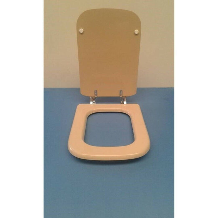 Sedile Copriwater Per Serie Conca Color Visone Cerniera Cromo Compatibile - Seba