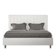 BS COM Letto matrimoniale king size contenitore imbottito 170x200 similpelle bianco