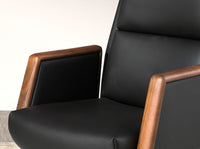 Sedia girevole da ufficio in similpelle nera