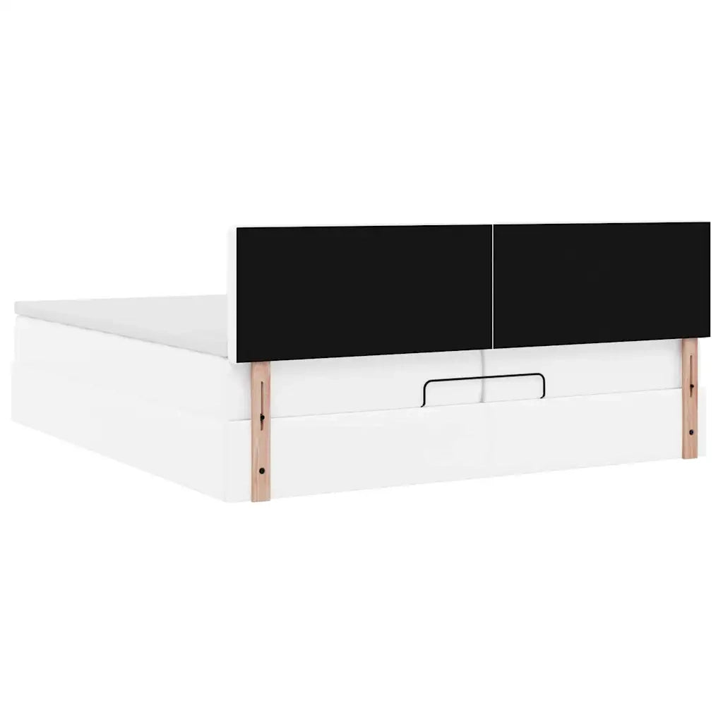 Struttura Letto Pouf con Materasso 200x200 cm Similpelle 3312173
