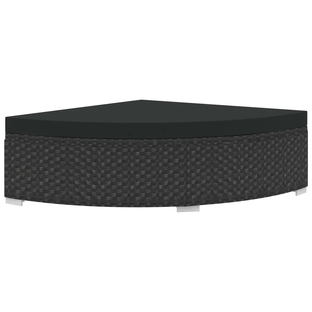 Set Divani da Giardino 6 pz con Cuscini in Polyrattan Nero