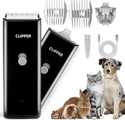 Tondeuse Professionale per Animali con 2 Lame per Taglio, Tondeuse per Animali da Carica Ricaricabile a Batterie per Cani Gatti Conigli (nero+lametta sottile)