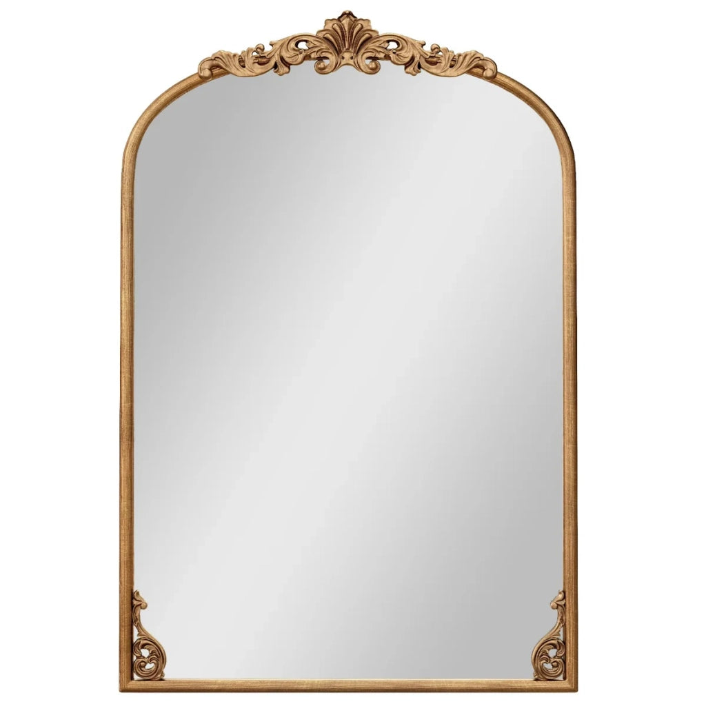 Specchio da parete barocco vintage 90 x 61 cm con eleganti ganci appendiabiti in resina dorata 20_0018938
