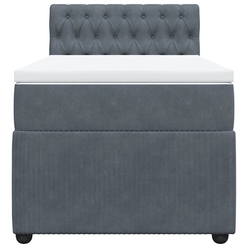 Giroletto a Molle con Materasso Grigio Scuro 100x200 cm Velluto 3287669