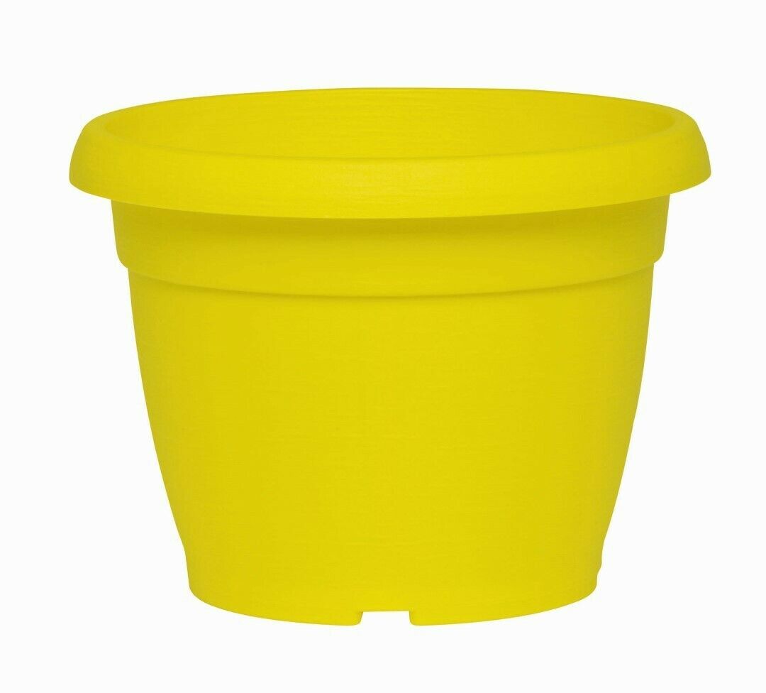 Vaso Fiori Similcotto Spazzolato Diametro 22 Giallo Set 5 Pezzi - Arca
