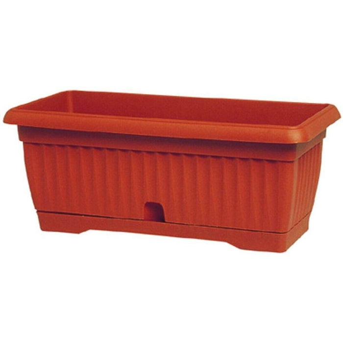 Fioriera Vaso Rettangolare Giglio Grande Terra Con Riserva 52X20X17H Cm - Arca