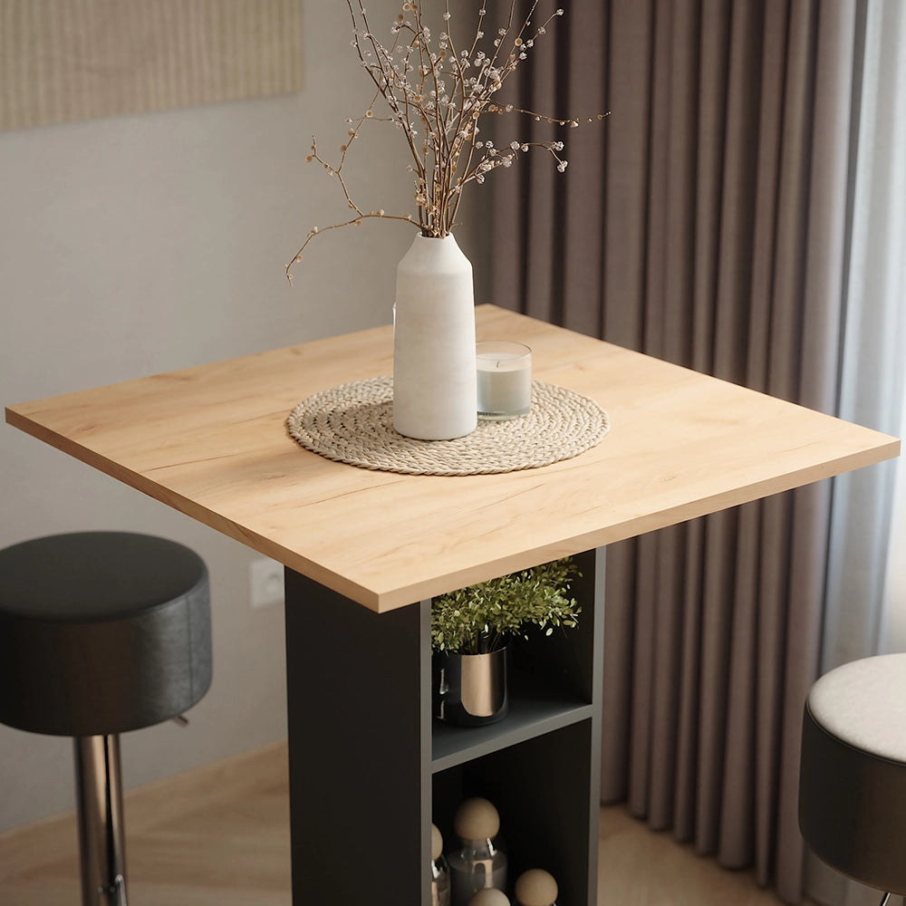 Vicco tavolo bar con sgabelli Antracite 75 x 75 cm con 2 sgabelli da bar