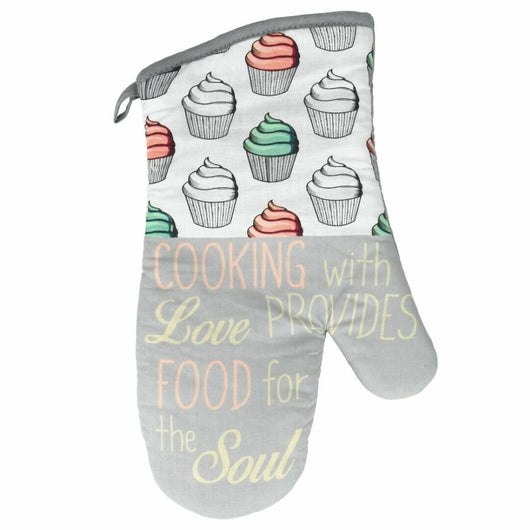 Guanto Da Forno 32Cm Decoro Fantasia Esterno Cotone - Metaltex