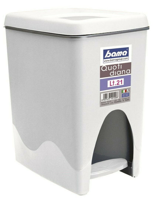 Pattumiera Secchio Quotidiana Litri 21 Assemblata Bianca 23X25X40 - Bama