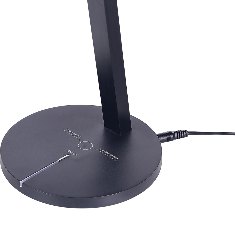 Lampada da scrivania nera a LED e tocco touch con luce d'intensità variabile e braccio regolabile stile moderno ufficio cameretta