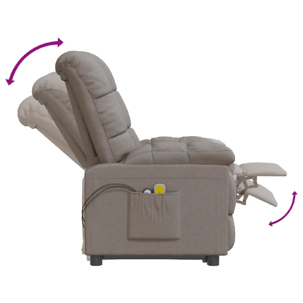 Poltrona Massaggiante Elettrica Tortora in Tessuto 3073766