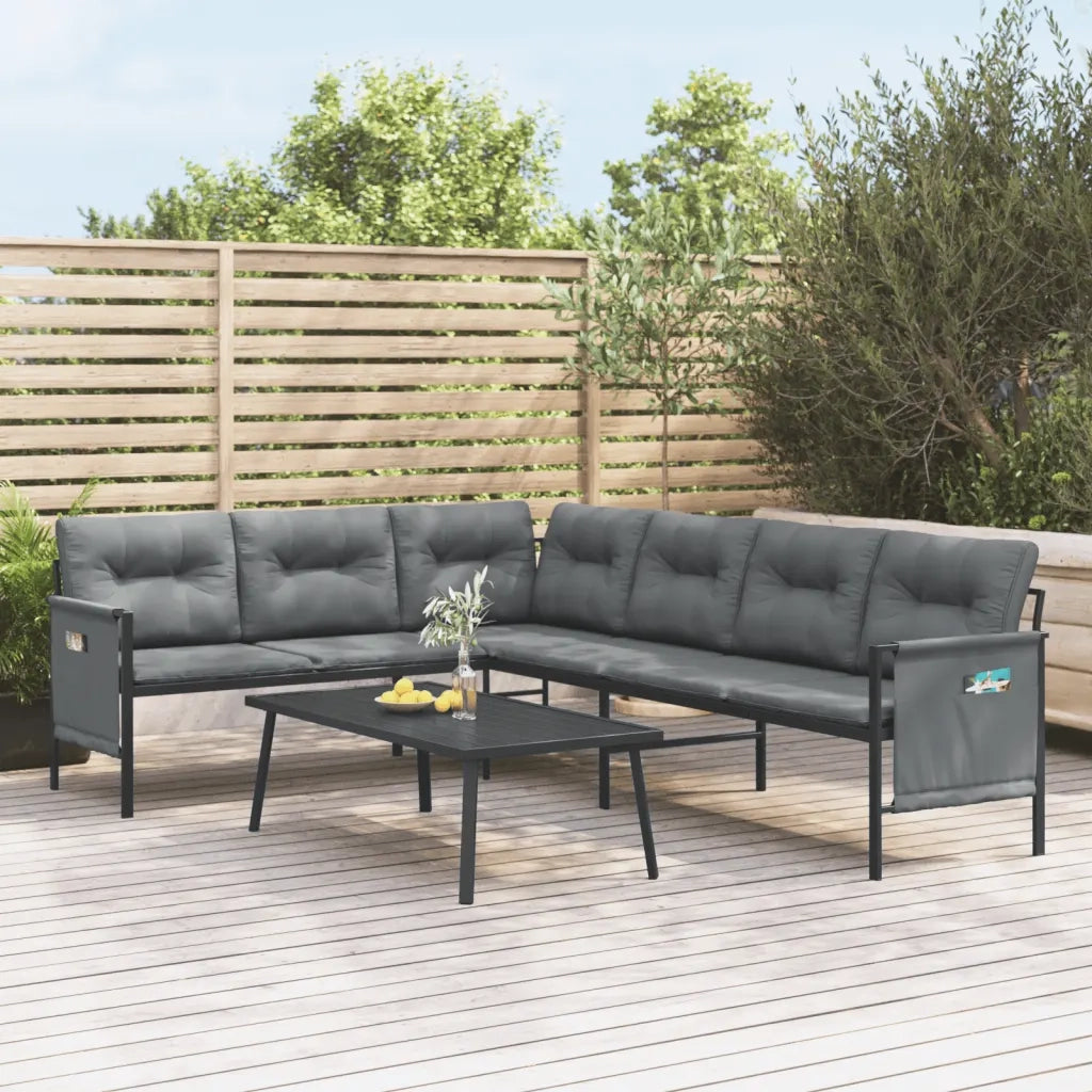 Set Salotto da Giardino 2 pz in Acciaio Antracite 3187261