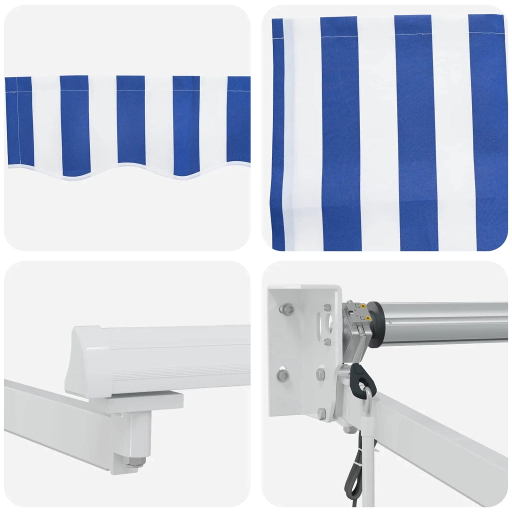 Tettuccio Elettrico Retrattile Blu e Bianco 3,5 x 2,5 m 3419607