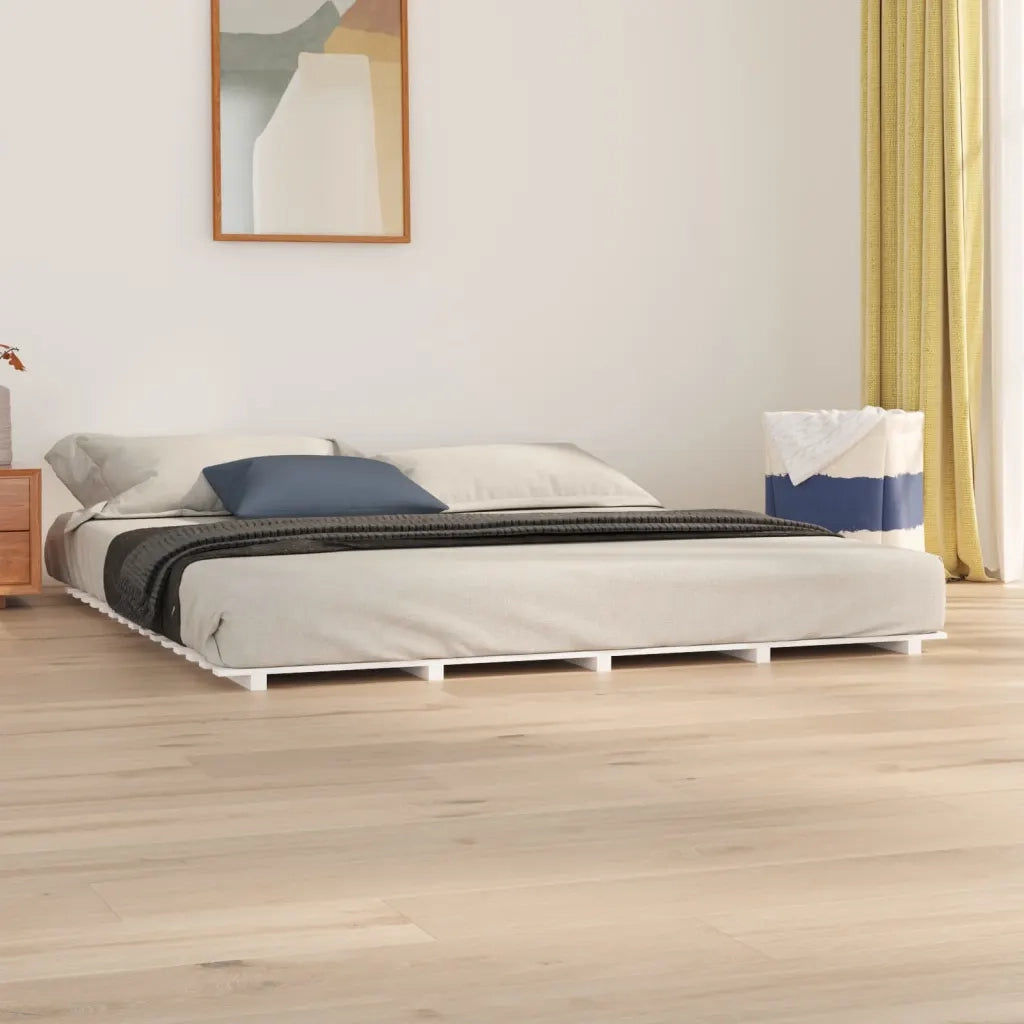 Giroletto senza Materasso Bianco 180x200 cm Legno Massello Pino 824584