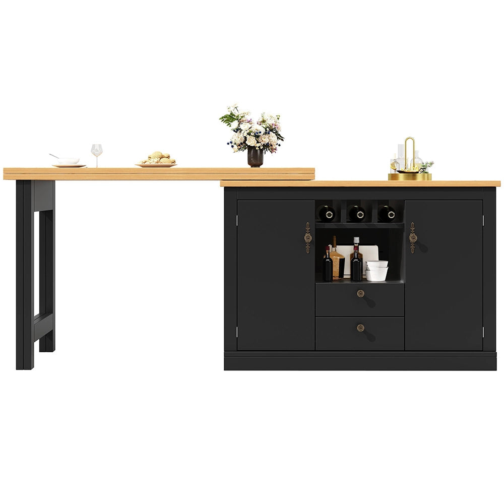Tavolo bar rotante - Xylo - estensibile 120-180cm nero design