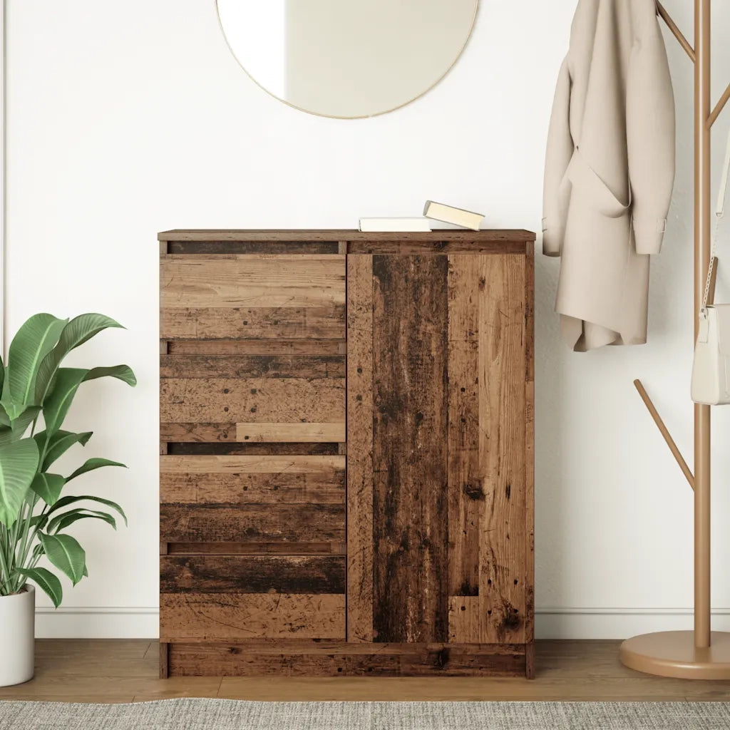 Credenza con Cassetti Legno Antico 71x35x84 cm in Truciolato