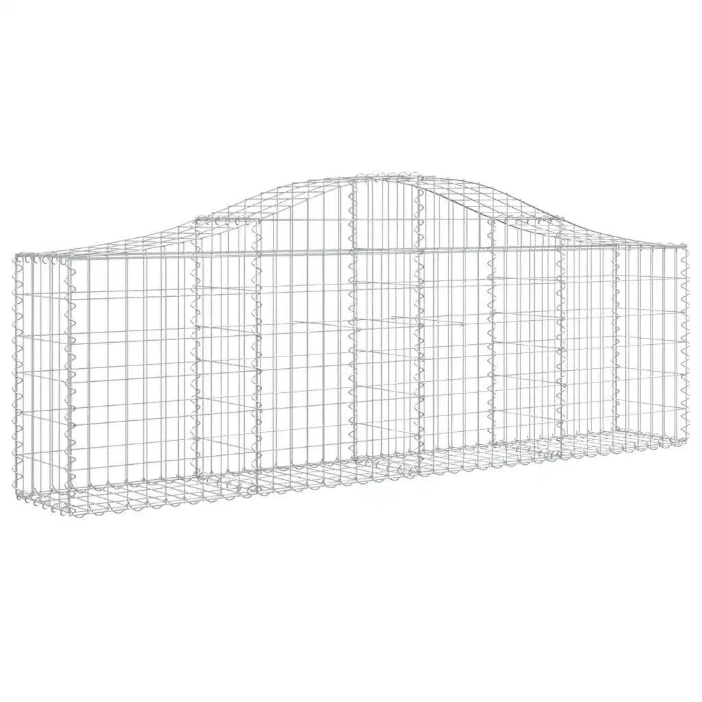 Cesti Gabbioni ad Arco 10 pz 200x30x60/80 cm Ferro Zincatocod mxl 99935