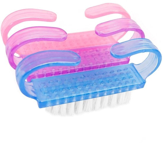 Set di spazzole per unghie da 3 pezzi - Accessori di viaggio - Setole in nylon - Manici con effetto cristallo - Adatto per unghie dei piedi/unghie dei diti - Unghie igieniche - Spazzole per unghie
