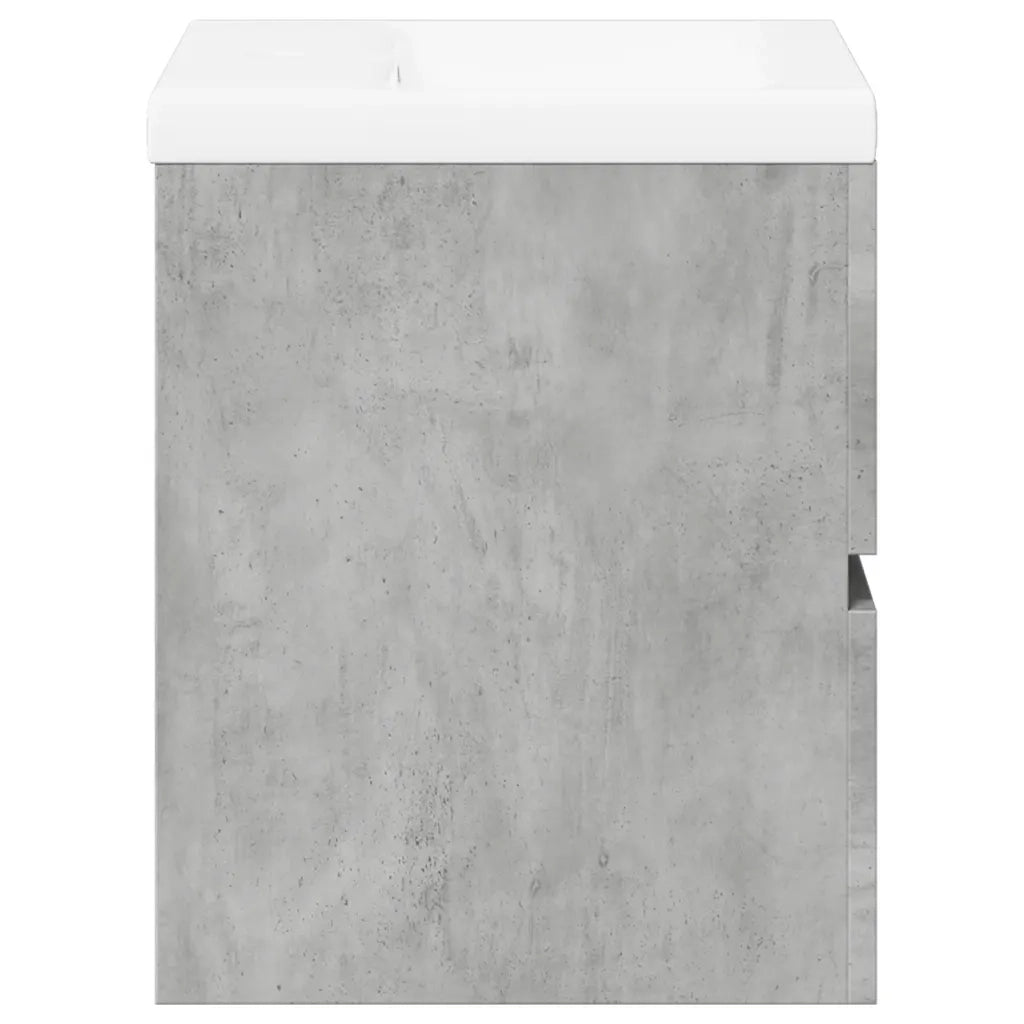 Set Mobili da Bagno | Armadio da bagno 2 pz Grigio Cemento in Legno Multistrato