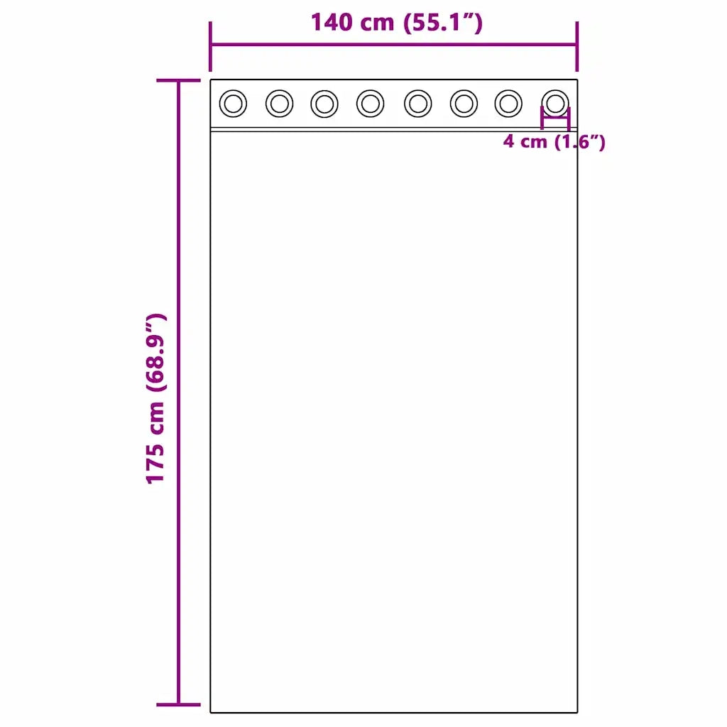 Tenda in Velo con tende 2 pcs Bianco 175 x 140 cm Poliestere 4107983