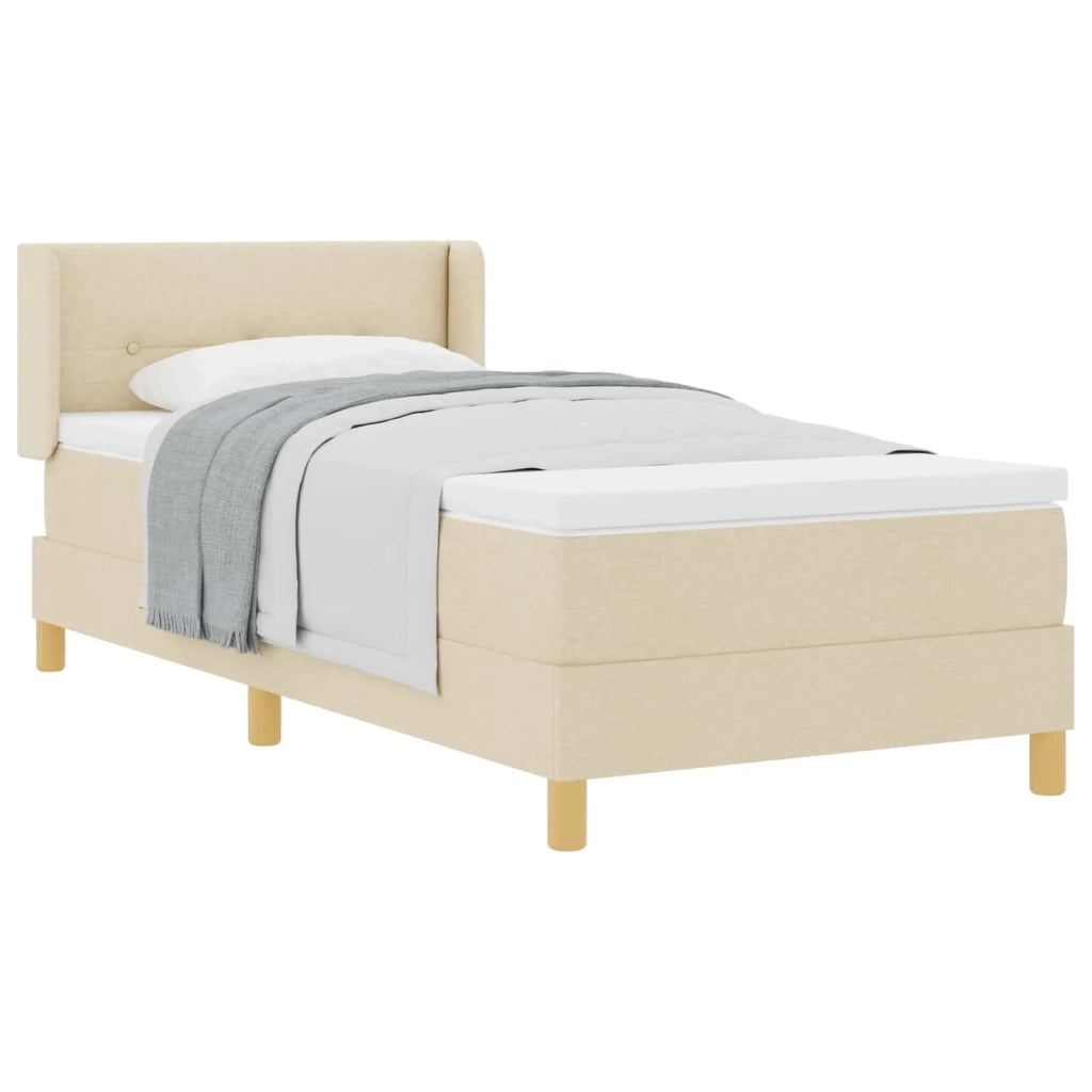 Letto a molle con materasso Crema 200 x 100 cm Poliestere 3341284