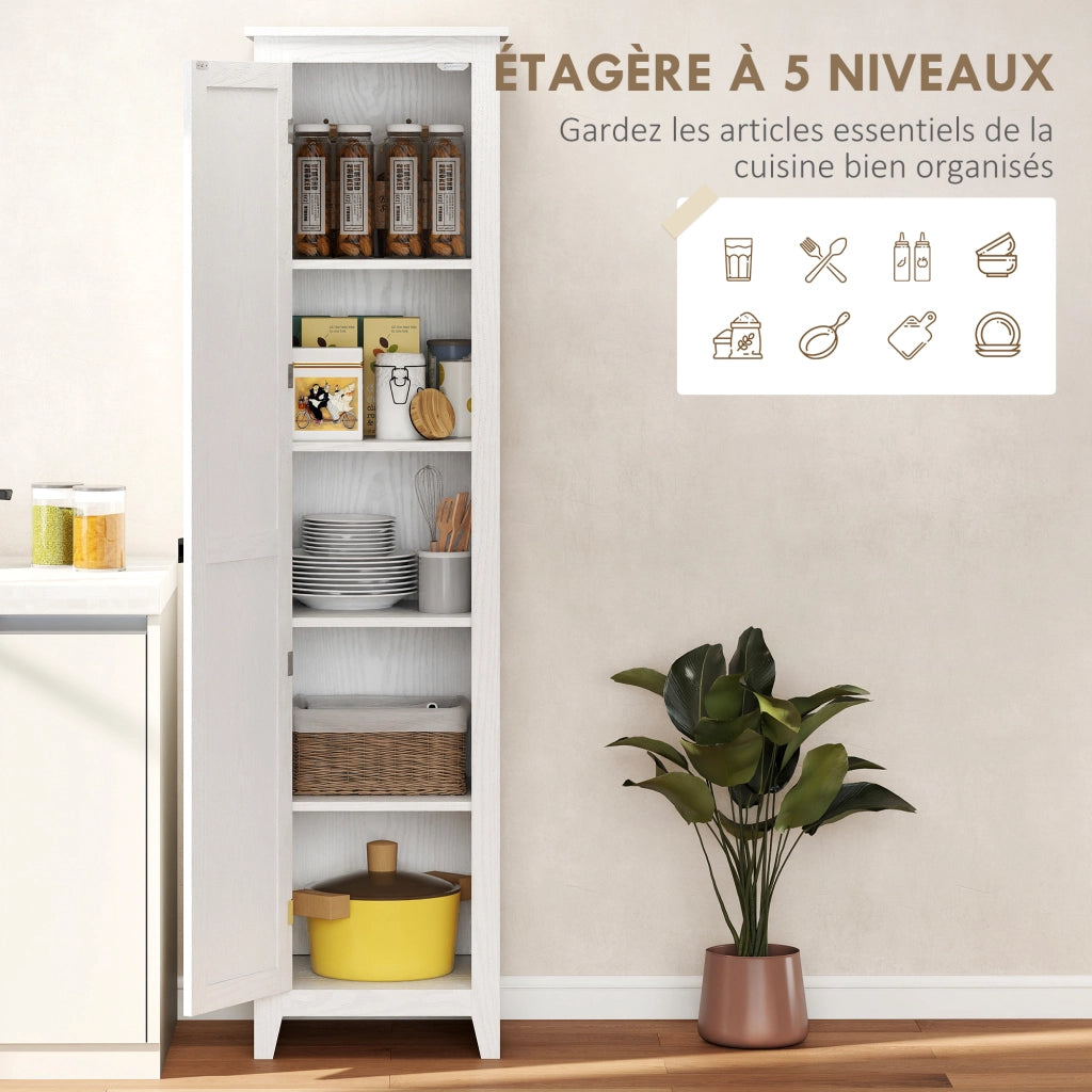 Armadio Cucina con 2 Ripiani Regolabili ¨C zephmum ¨C Bianco 170 cm
