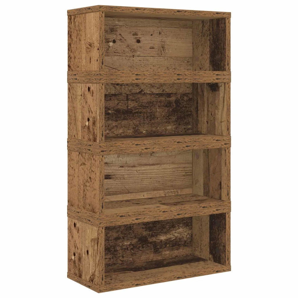 Rack per Stoccaggio CD 4 pz Legno antico 40 x 17 x 17 cm 8012726