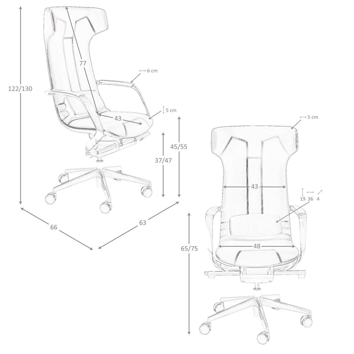 Sedia girevole da ufficio in similpelle marrone