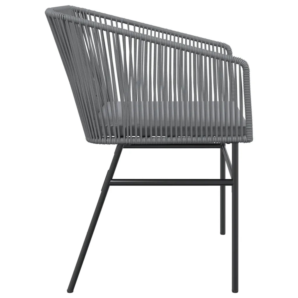 Sedie da Giardino 2 pz | Sedie da Esterno con Cuscini Grigio in Polyrattan