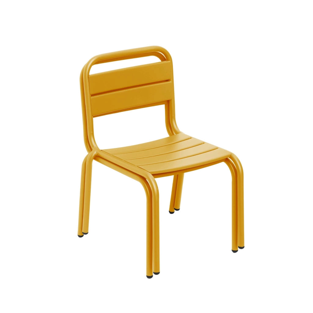 Set di 2 sedie in metallo per bambini, giallo