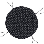 Cuscino Rotondo Nero Motivo a Quadri ? 100x11 cm Tessuto Oxford