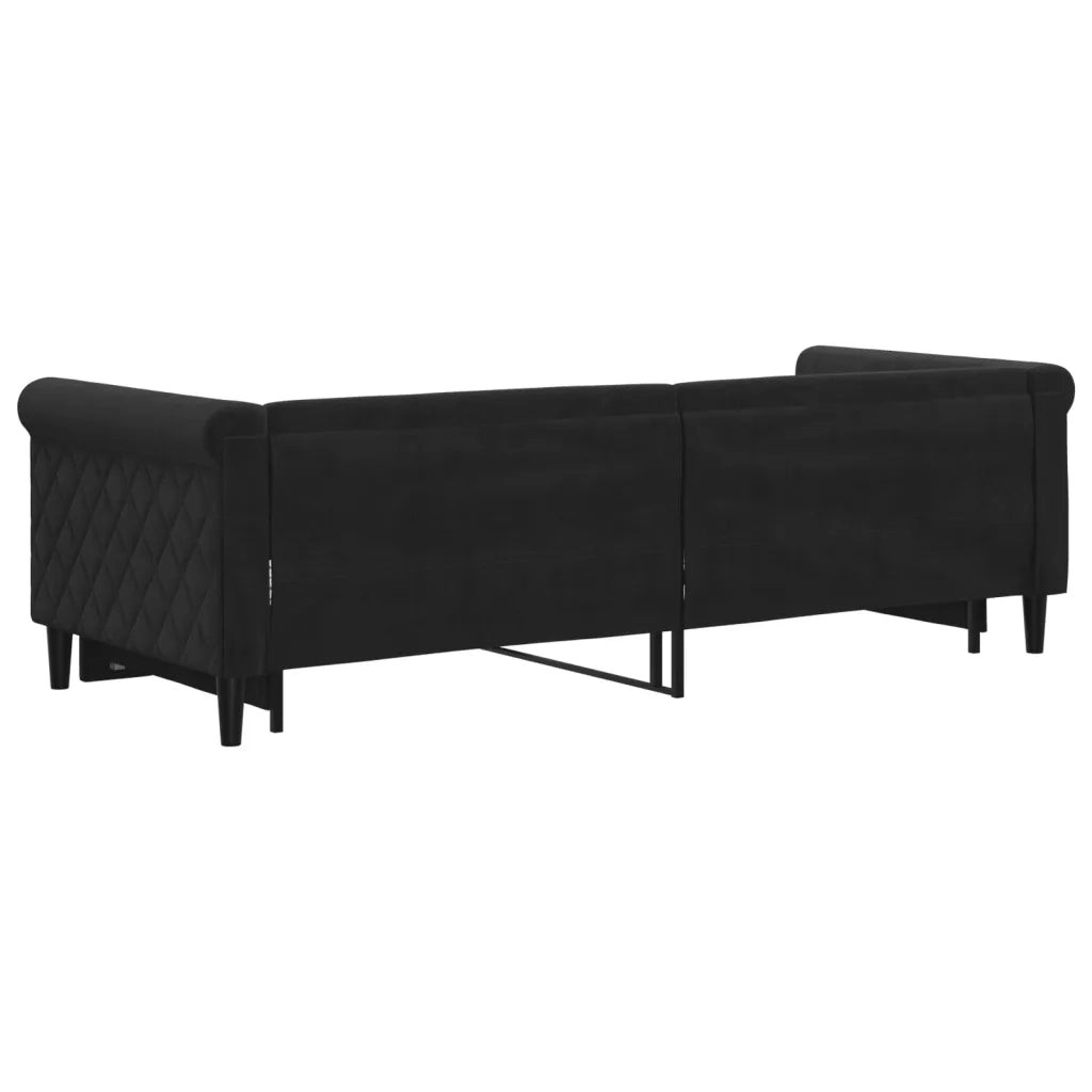Divano letto | Sof¨¤ letto | Letto singolo Estraibile Nero 80x200 cm in Velluto