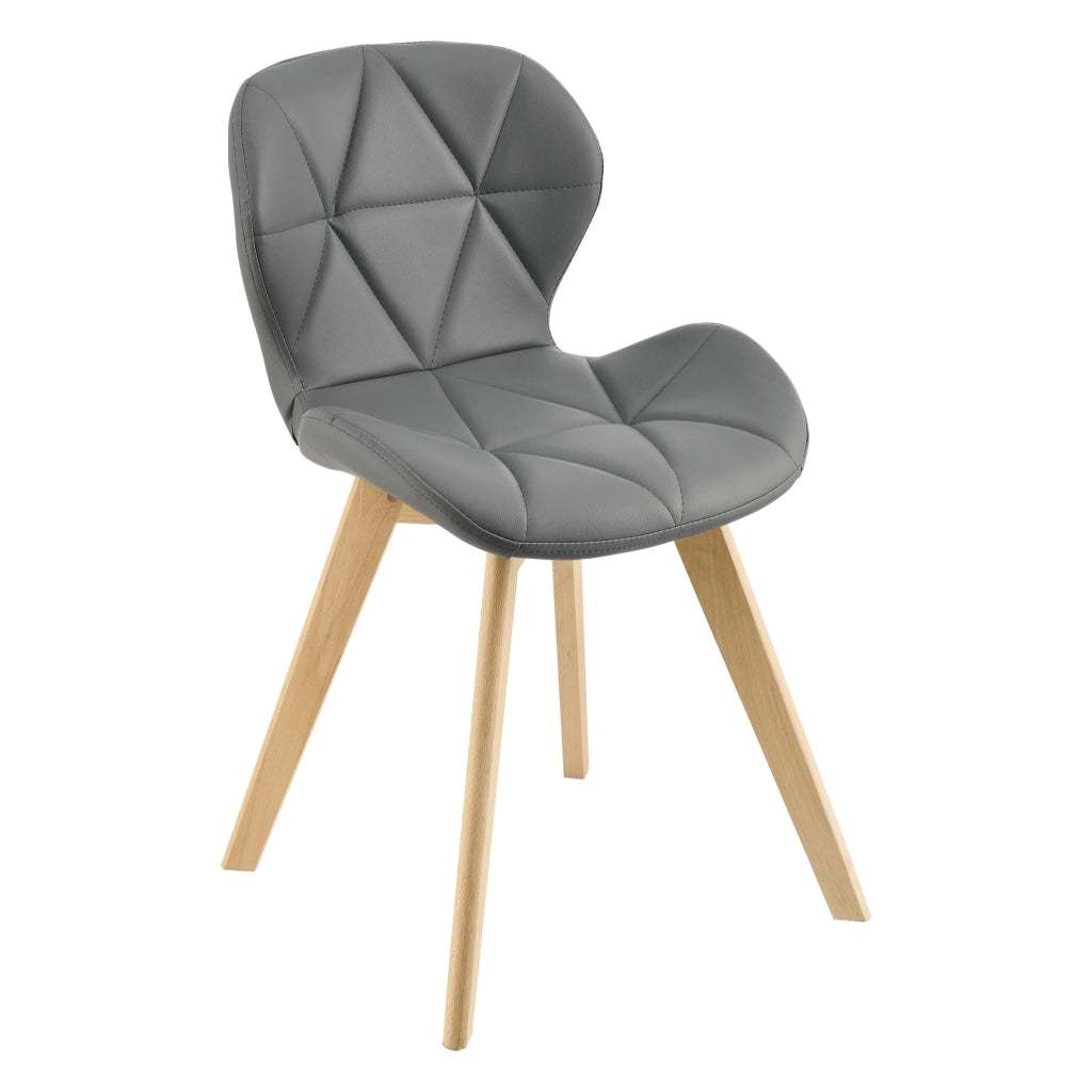 Set di 6 sedie da pranzo in similpelle 81 x 57 x 49 cm grigio 03_0006792