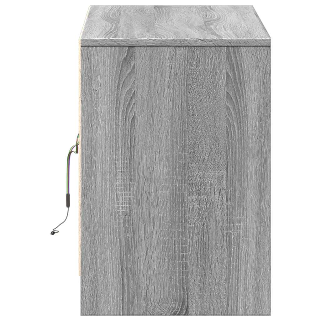 Mobile Porta TV con LED Grigio Sonoma 100x34x50cm in Truciolato