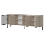 Madia Pizzo, Credenza 4 Ripiani, 200x40x75h cm Beige